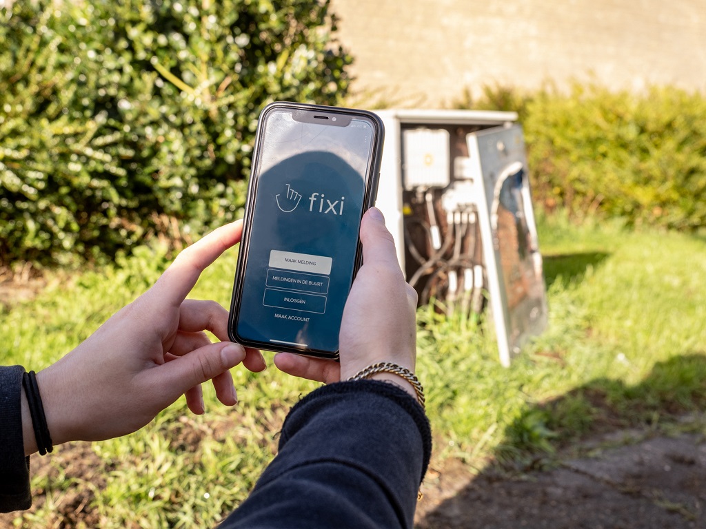 Melding Fixi op een mobiele telefoon